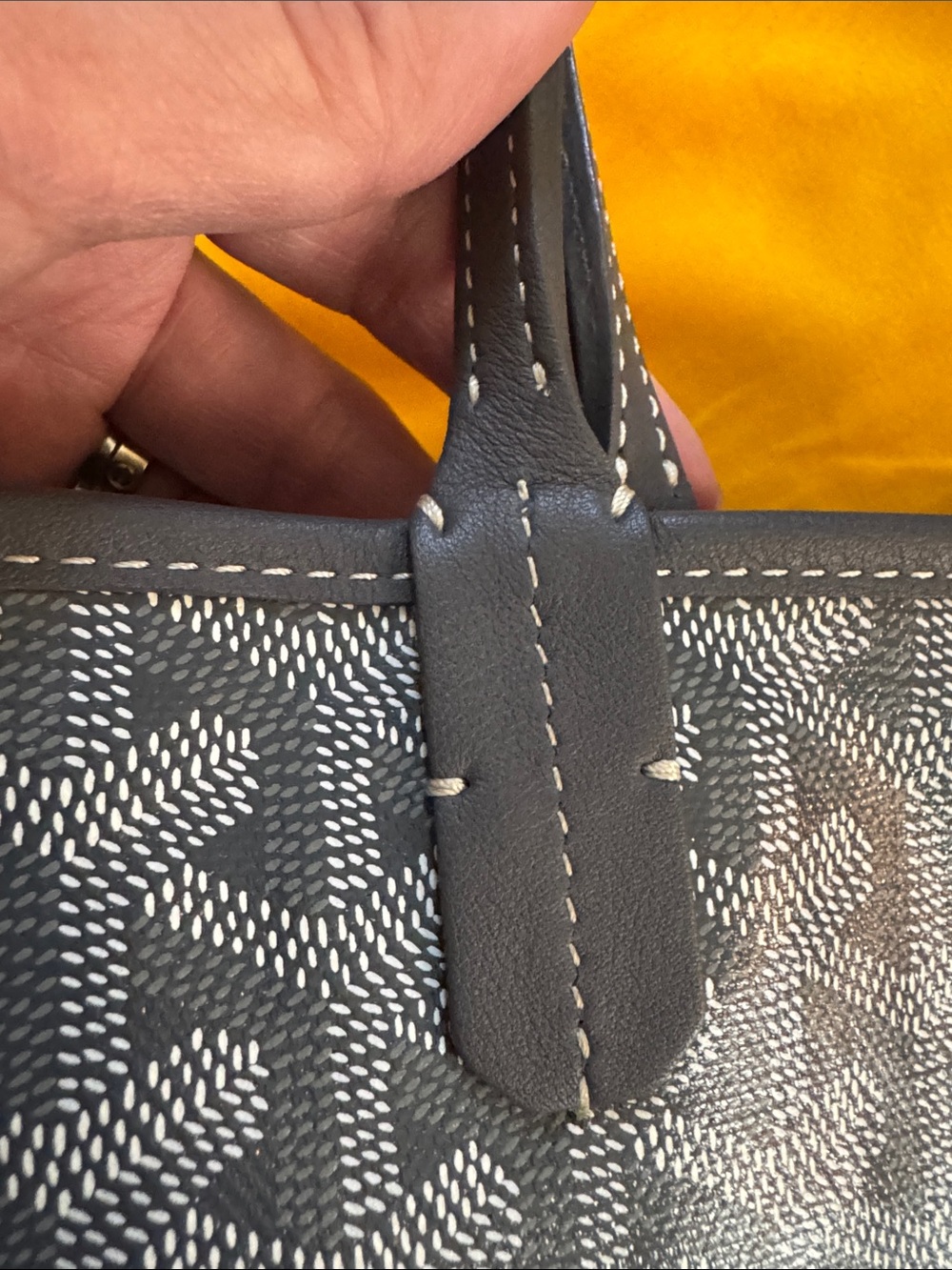 Goyard mini Anjou leather reversible tote bag purse grey - Picture 5 of 16